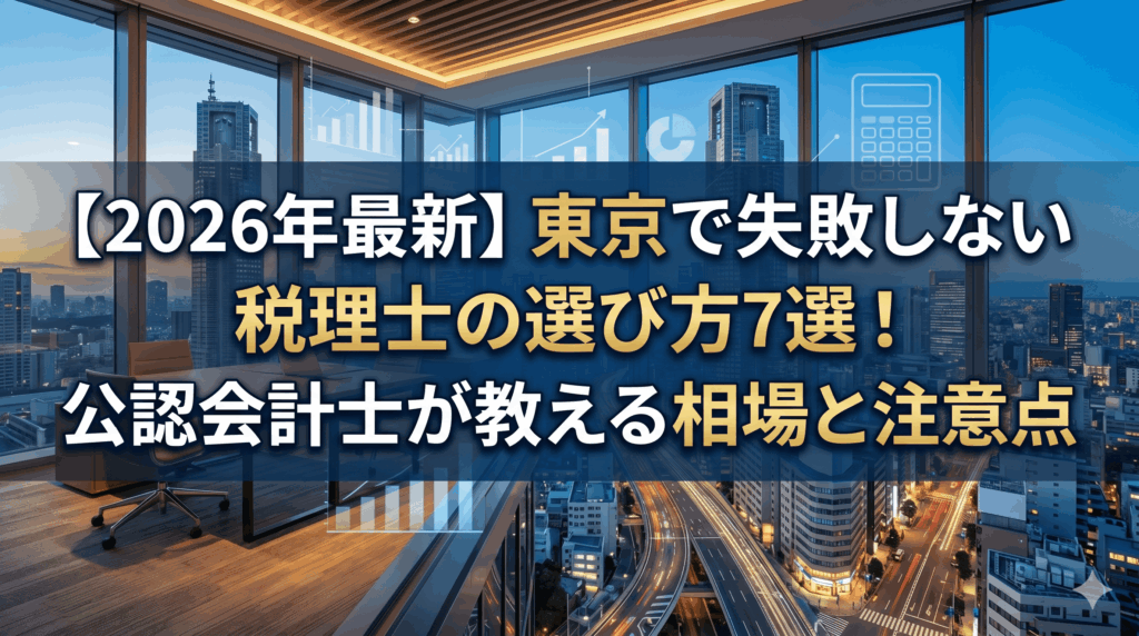 【2026年最新】東京で失敗しない税理士の選び方7選!公認会計士が教える相場と注意点