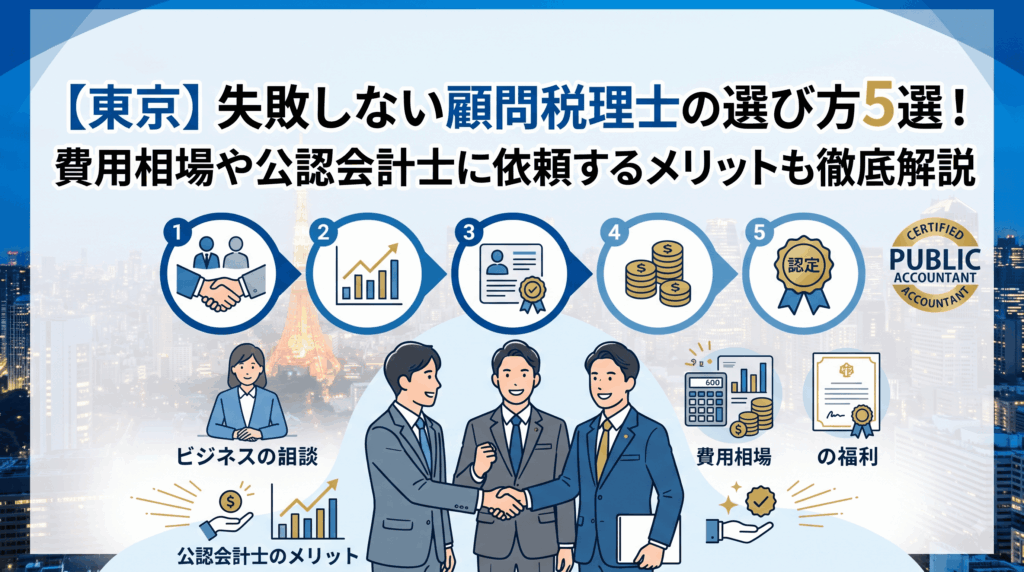 【東京】失敗しない顧問税理士の選び方5選!費用相場や公認会計士に依頼するメリットも徹底解説